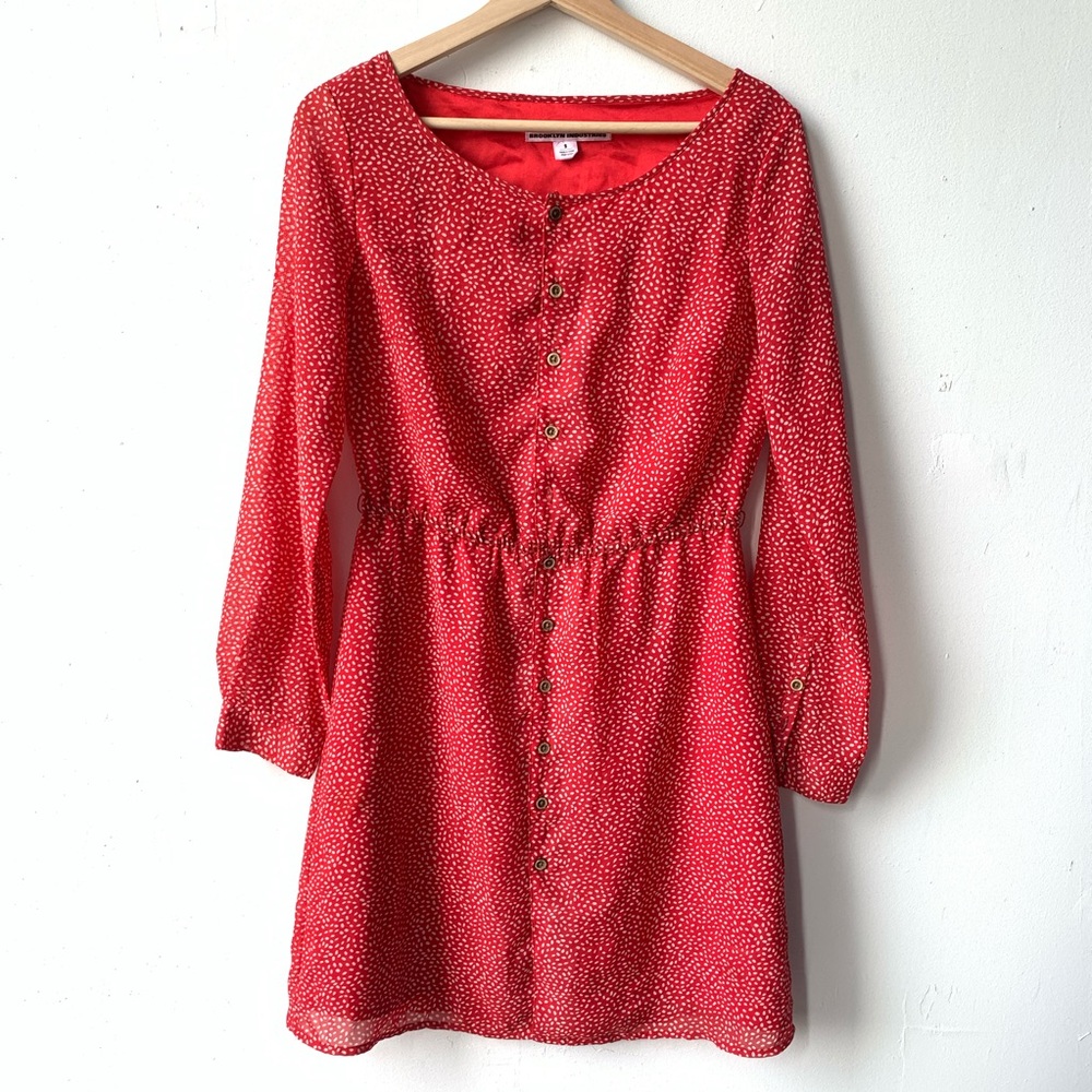 Brooklyn Industries Dotted Button Front Dress S - image 1
